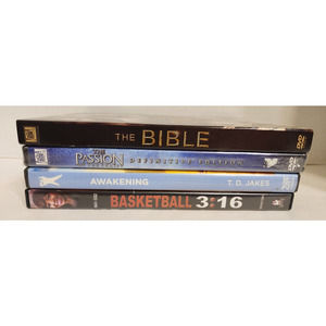 Spiritual DVD Lot of 4: The Bible TV Miniseries, The Passion of the Christ. etc